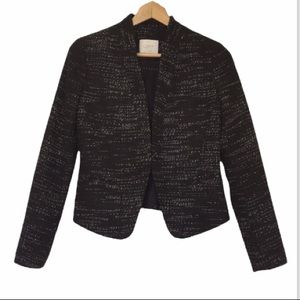 Ann Taylor LOFT black & white knit blazer EUC